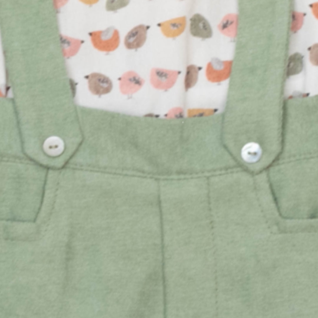 Conjunto camisa y peto pajaritos bebé niño